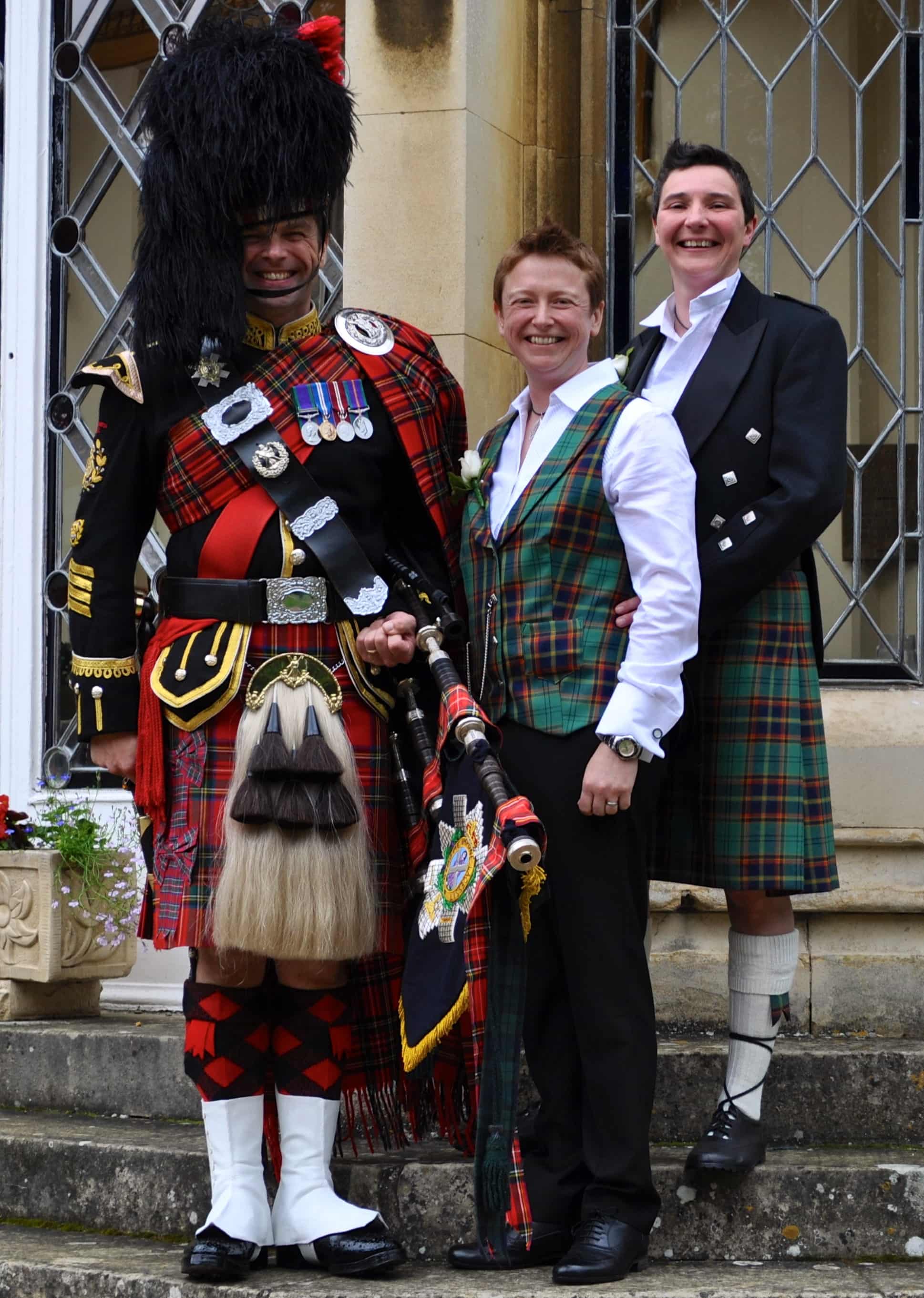 Roy playing the bagpipes at an event